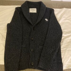 Abercrombie & Fitch Charcoal Button-Up Cardigan size S
